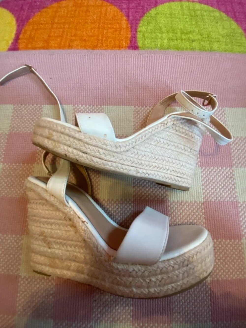 Women’s white espadrille wedges size 7.5